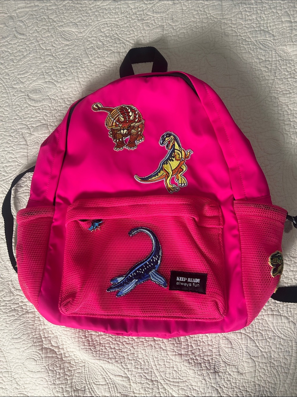 Hot Pink Dinosaur Patch Backpack - Zara